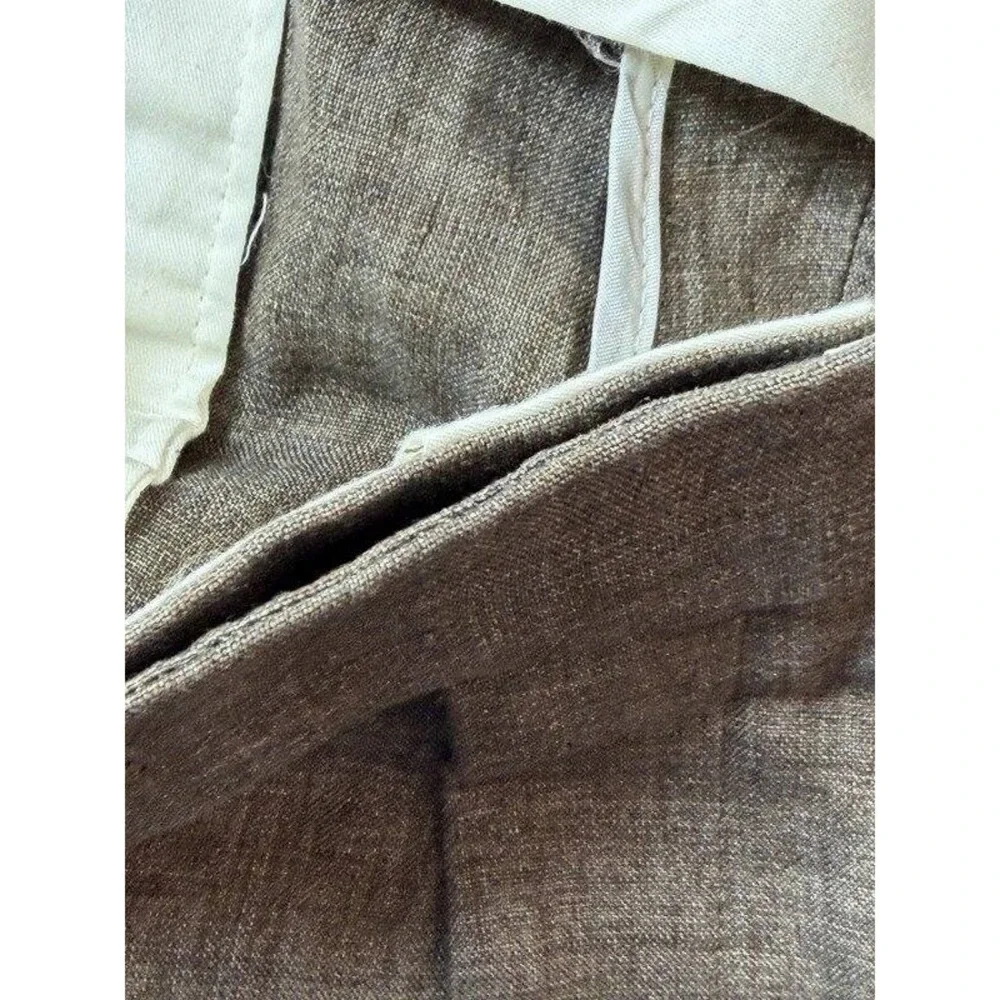 Brooks Brothers Regent Fit Mens Dark Brown 100% Linen Pants Size 38 x 27